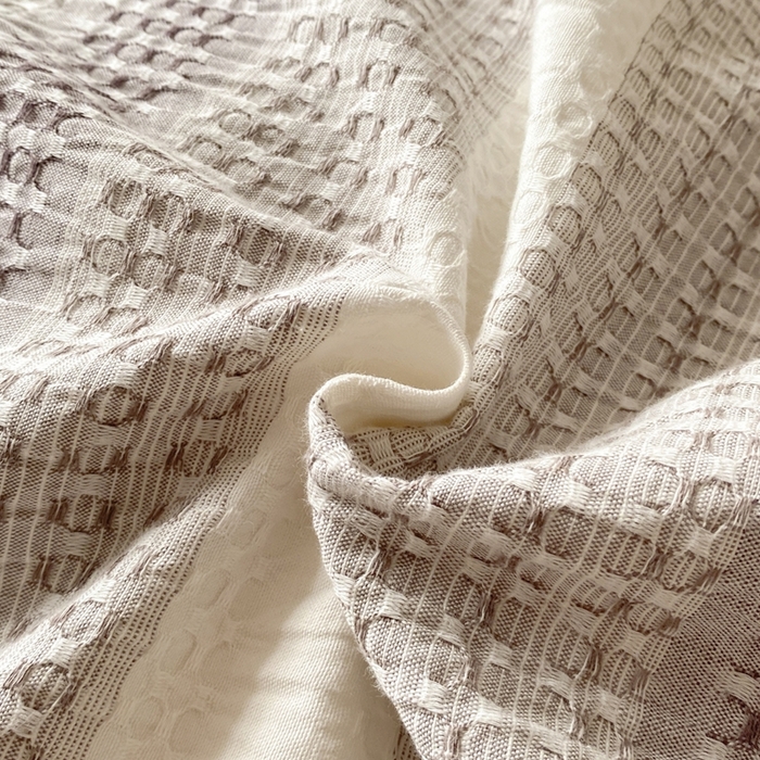 91家纺网 家纺一手货源 找家纺 言一 2025秋冬新品A类60S新疆长绒棉纯棉陶瓷轻磨毛四件套水洗棉提花全棉床单被套 流光-渐变咖