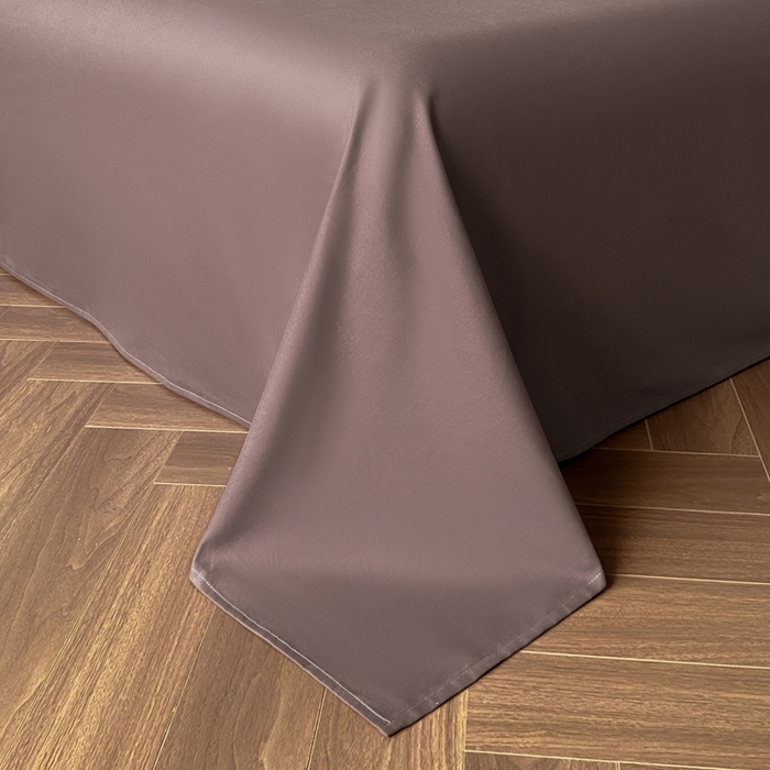 91家纺网 家纺一手货源 找家纺 言一 2025秋冬新品A类60S新疆长绒棉纯棉陶瓷轻磨毛四件套水洗棉提花全棉床单被套 流光-渐变咖