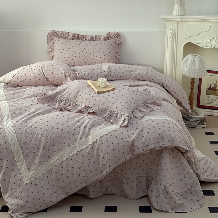 91家纺网 家纺一手货源 找家纺 （总）欧尚 2025新款蕾丝款床盖款四件套