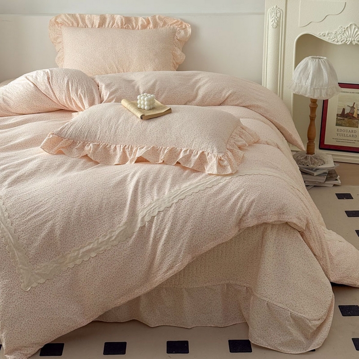 91家纺网 家纺一手货源 找家纺 （总）欧尚 2025新款蕾丝款床盖款四件套