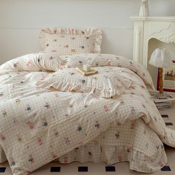 91家纺网 家纺一手货源 找家纺 （总）欧尚 2025新款蕾丝款床盖款四件套