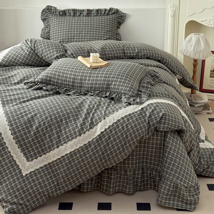 欧尚 2025新款蕾丝款床盖款四件套 爱丽丝