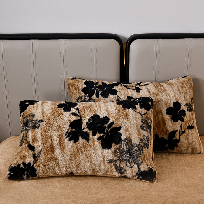 91家纺网 家纺一手货源 找家纺 梦之星 2025新款加厚8.5斤轻奢兔毛绒皮草绒牛奶绒四件套系列 轻奢-花影