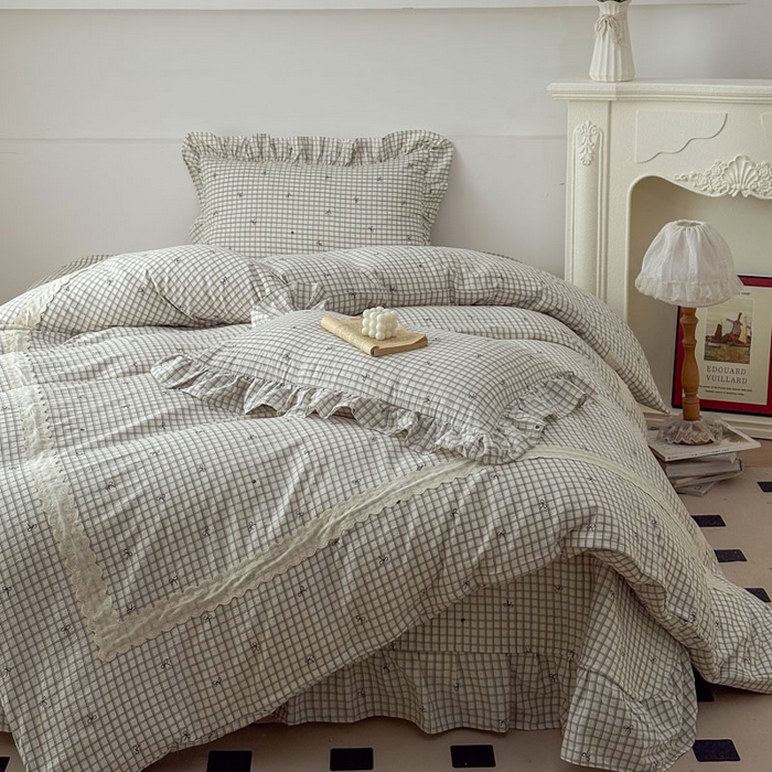 欧尚 2025新款蕾丝款床盖款四件套 半夏