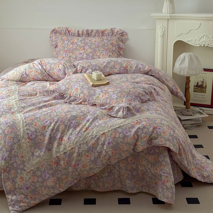 欧尚 2025新款蕾丝款床盖款四件套 采薇