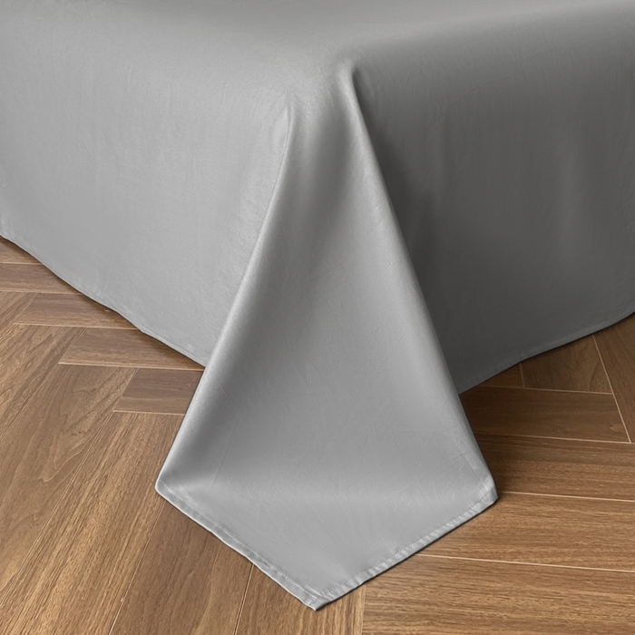 91家纺网 家纺一手货源 找家纺 言一 2025秋冬新品A类60S新疆长绒棉纯棉陶瓷轻磨毛四件套水洗棉提花全棉床单被套 千帆-灰自