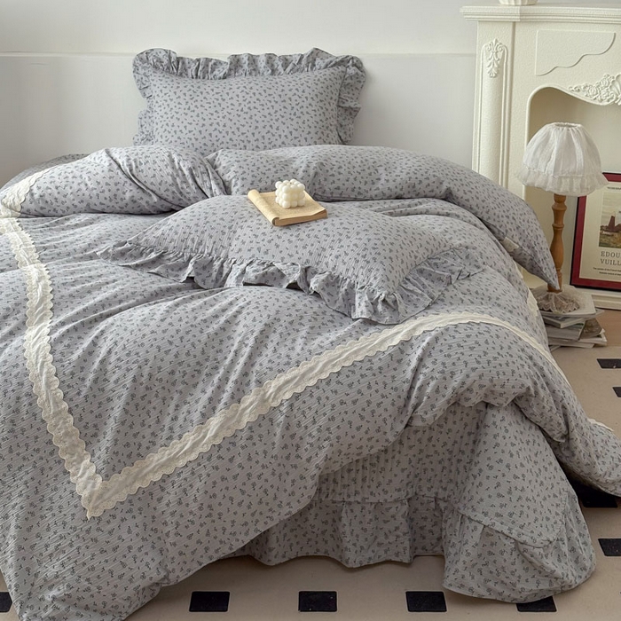 欧尚 2025新款蕾丝款床盖款四件套 思念