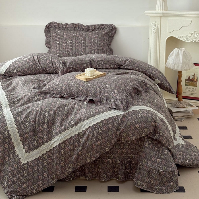 欧尚 2025新款蕾丝款床盖款四件套 邂逅
