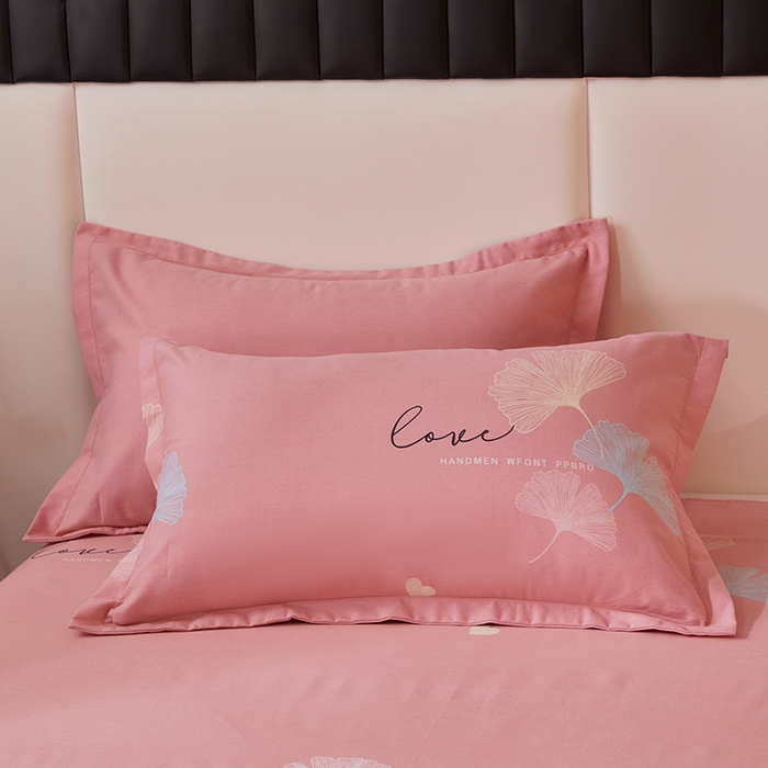 馨雅家纺 2025新款全棉纯棉磨毛系列枕套单品枕套单件单枕套 法香银杏-粉