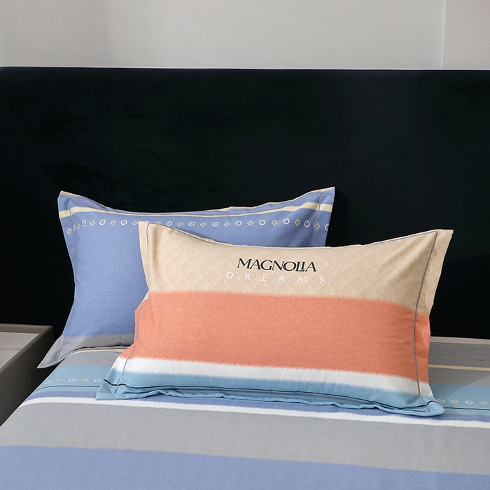 馨雅家纺 2025新款全棉纯棉磨毛系列枕套单品枕套单件单枕套 伽罗-蓝