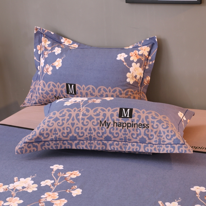 91家纺网 家纺一手货源 找家纺 馨雅家纺 2025新款全棉纯棉磨毛系列枕套单品枕套单件单枕套 芳菲时光-蓝