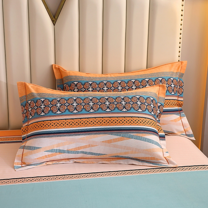 91家纺网 家纺一手货源 找家纺 馨雅家纺 2025新款全棉纯棉磨毛系列枕套单品枕套单件单枕套 奥斯汀-桔