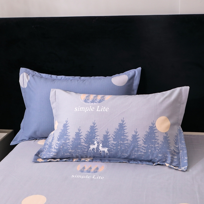 馨雅家纺 2025新款全棉纯棉磨毛系列枕套单品枕套单件单枕套 林深见鹿-灰