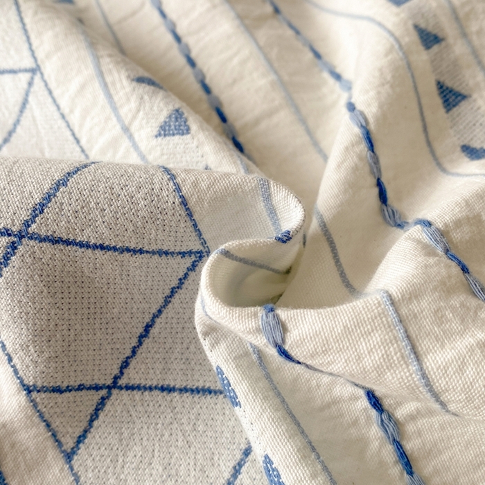 91家纺网 家纺一手货源 找家纺 言一 2025秋冬新品A类60S新疆长绒棉纯棉陶瓷轻磨毛四件套水洗棉提花全棉床单被套 长予-天青蓝