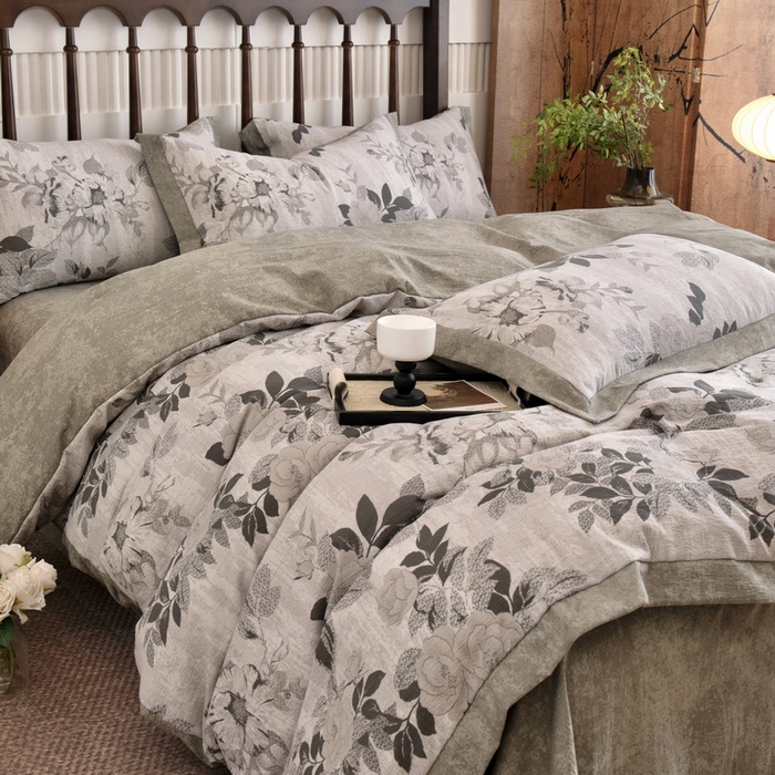 91家纺网 家纺一手货源 找家纺 （总）乐居家纺 2025新款高密亲肤亚麻舒爽透气四件套