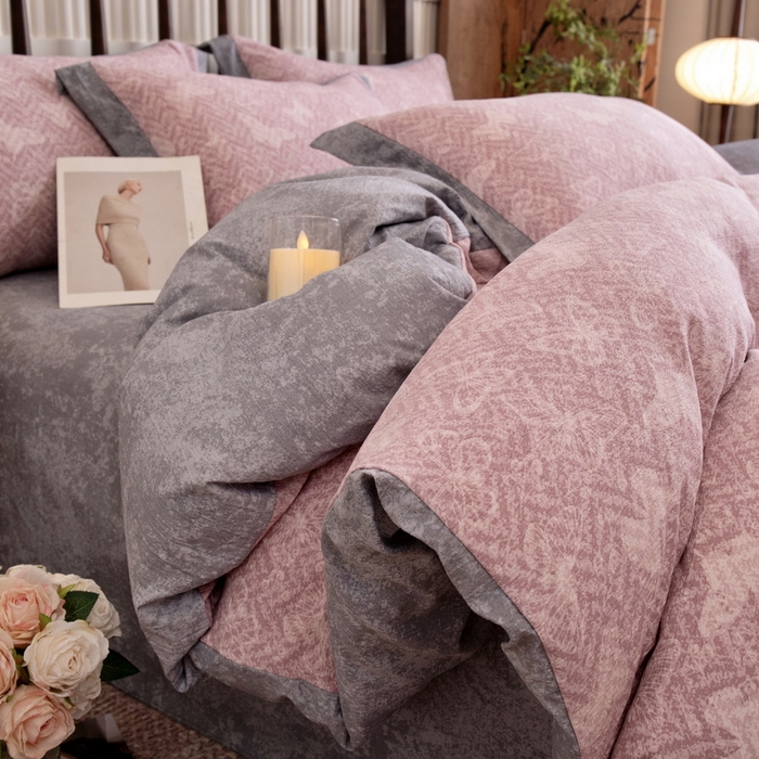 91家纺网 家纺一手货源 找家纺 （总）乐居家纺 2025新款高密亲肤亚麻舒爽透气四件套