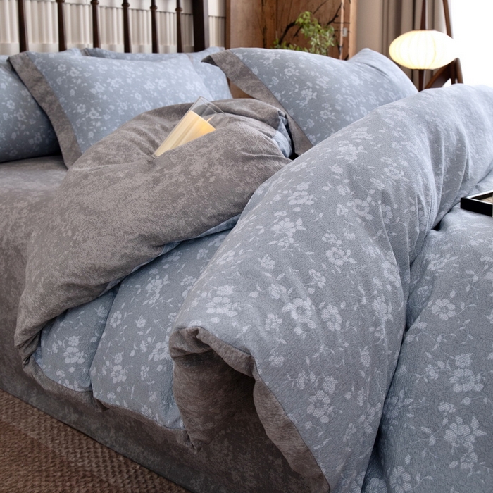 91家纺网 家纺一手货源 找家纺 （总）乐居家纺 2025新款高密亲肤亚麻舒爽透气四件套