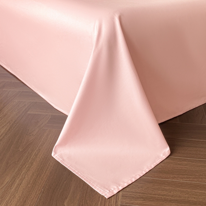 91家纺网 家纺一手货源 找家纺 言一 2025秋冬新品A类60S新疆长绒棉纯棉陶瓷轻磨毛四件套水洗棉提花全棉床单被套 知梦-樱花粉