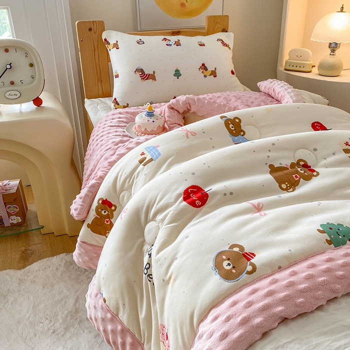 91家纺网 家纺一手货源 找家纺 （总）天瑜家纺 2025新款针织棉手包豆豆被儿童被大豆被被子被芯