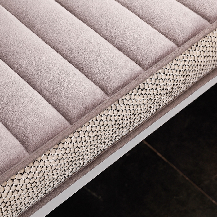 91家纺网 家纺一手货源 找家纺 华誉 2025新款跨境电商专供鸟眼布床垫 立体-直线灰