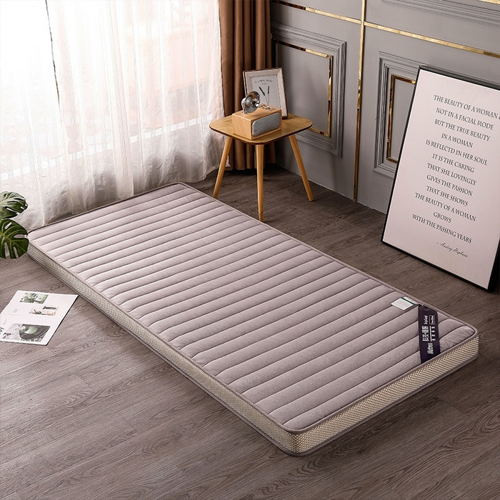 91家纺网 家纺一手货源 找家纺 华誉 2025新款跨境电商专供鸟眼布床垫 立体-直线灰