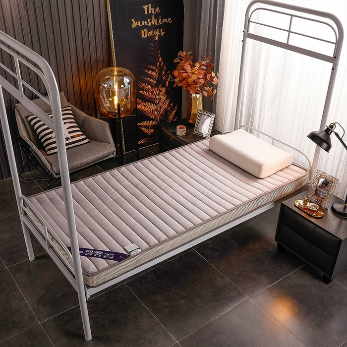 91家纺网 家纺一手货源 找家纺 华誉 2025新款跨境电商专供鸟眼布床垫 立体-直线灰