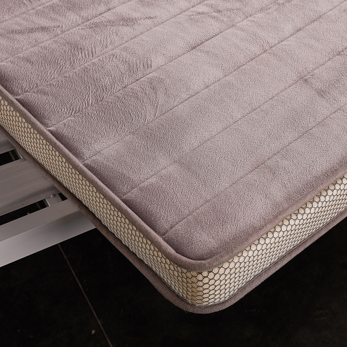 91家纺网 家纺一手货源 找家纺 华誉 2025新款跨境电商专供鸟眼布床垫 立体-直线灰