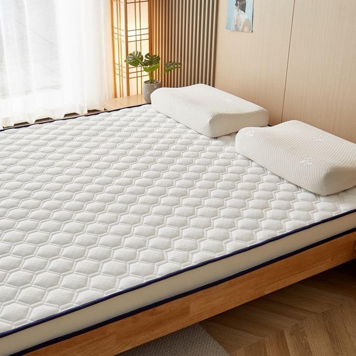 91家纺网 家纺一手货源 找家纺 华誉 2025新款跨境电商专供鸟眼布床垫 立体菱格白