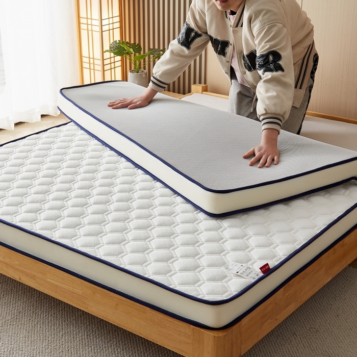 91家纺网 家纺一手货源 找家纺 华誉 2025新款跨境电商专供鸟眼布床垫 立体菱格白