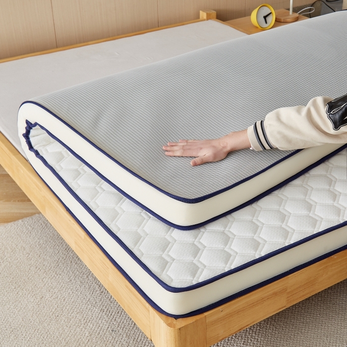 91家纺网 家纺一手货源 找家纺 华誉 2025新款跨境电商专供鸟眼布床垫 立体菱格白