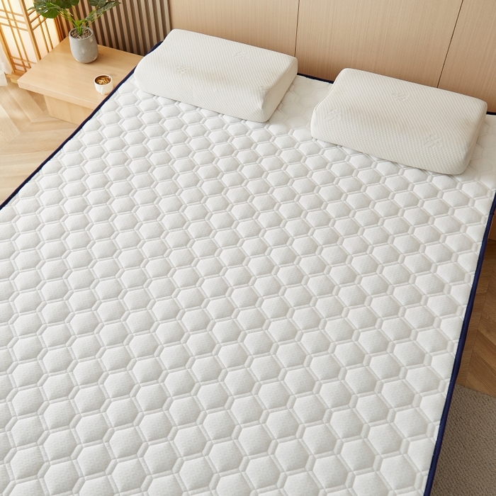 91家纺网 家纺一手货源 找家纺 华誉 2025新款跨境电商专供鸟眼布床垫 立体菱格白