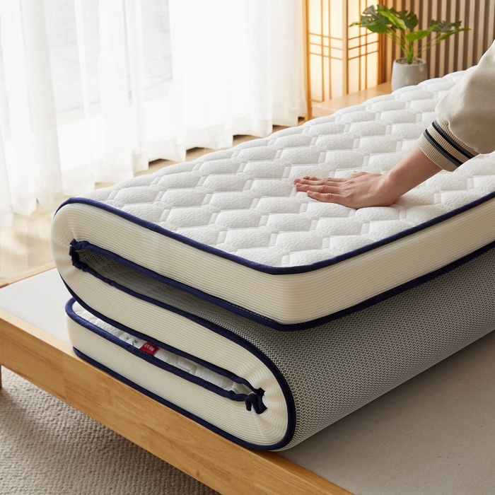 91家纺网 家纺一手货源 找家纺 华誉 2025新款跨境电商专供鸟眼布床垫 立体菱格白