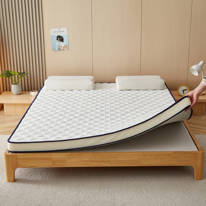 91家纺网 家纺一手货源 找家纺 华誉 2025新款跨境电商专供鸟眼布床垫 立体菱格白