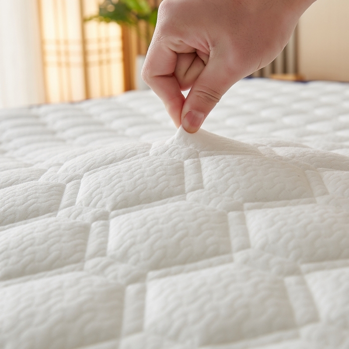 91家纺网 家纺一手货源 找家纺 华誉 2025新款跨境电商专供鸟眼布床垫 立体菱格白