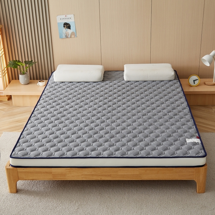 91家纺网 家纺一手货源 找家纺 华誉 2025新款跨境电商专供鸟眼布床垫 立体菱格灰