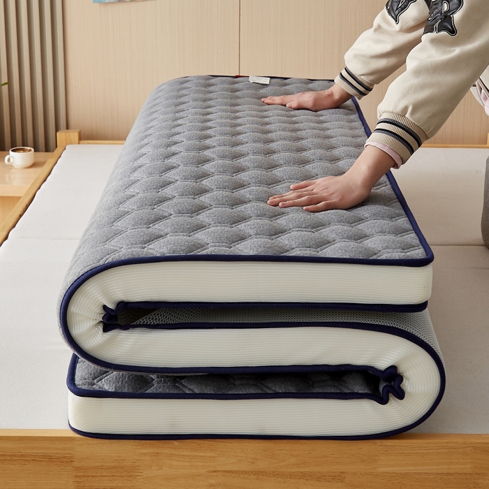 91家纺网 家纺一手货源 找家纺 华誉 2025新款跨境电商专供鸟眼布床垫 立体菱格灰