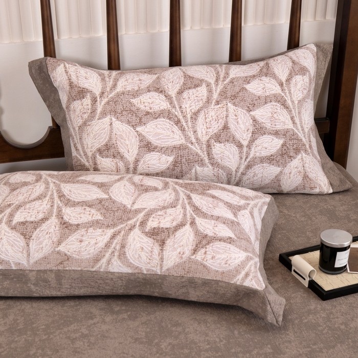 91家纺网 家纺一手货源 找家纺 乐居家纺 2025新款高密亲肤亚麻舒爽透气四件套 初秋-咖