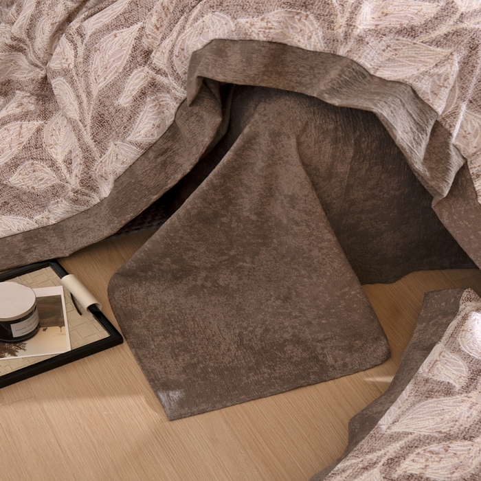 91家纺网 家纺一手货源 找家纺 乐居家纺 2025新款高密亲肤亚麻舒爽透气四件套 初秋-咖