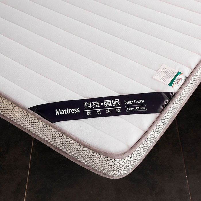 91家纺网 家纺一手货源 找家纺 华誉 2025新款跨境电商专供鸟眼布床垫 立体直线-白