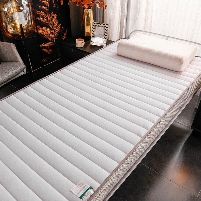 91家纺网 家纺一手货源 找家纺 华誉 2025新款跨境电商专供鸟眼布床垫 立体直线-白