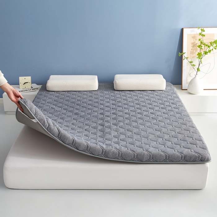 华誉 2025新款跨境电商专供鸟眼布床垫 单边款菱格灰