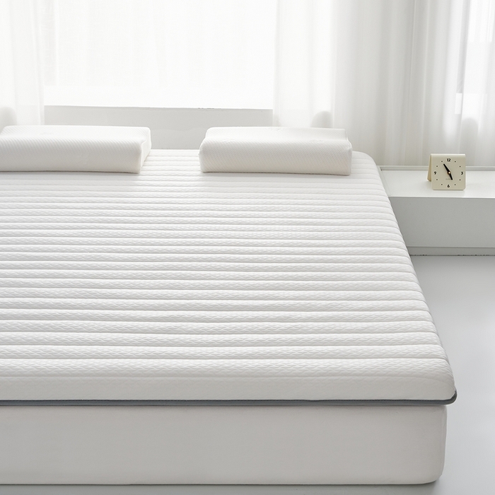 91家纺网 家纺一手货源 找家纺 华誉 2025新款跨境电商专供鸟眼布床垫 单边款直线白色