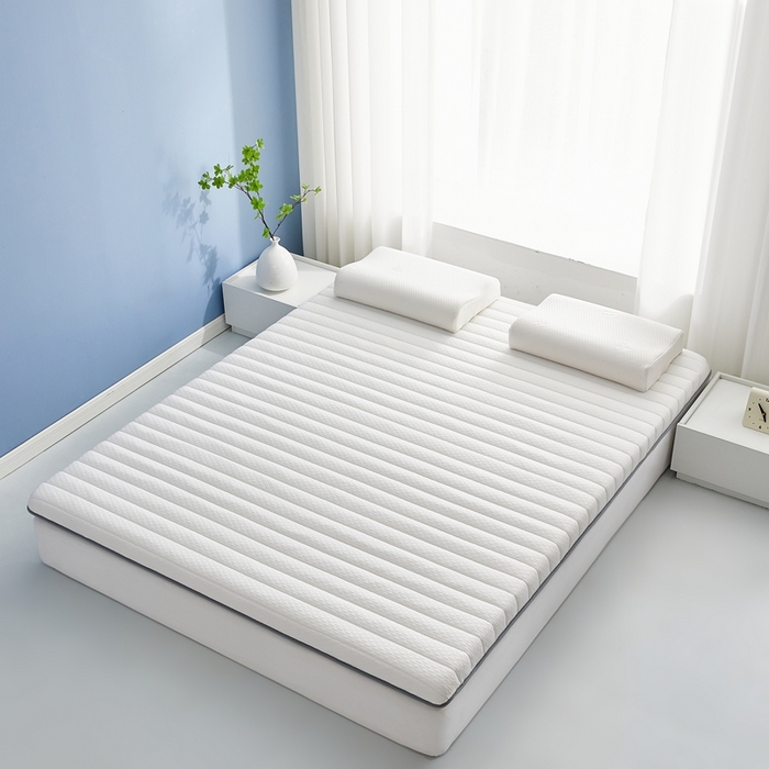 91家纺网 家纺一手货源 找家纺 华誉 2025新款跨境电商专供鸟眼布床垫 单边款直线白色