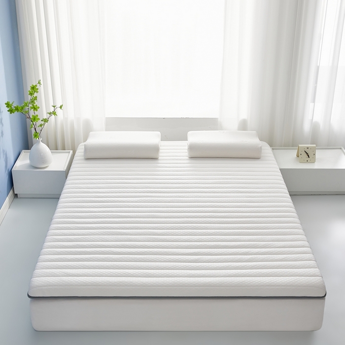 91家纺网 家纺一手货源 找家纺 华誉 2025新款跨境电商专供鸟眼布床垫 单边款直线白色