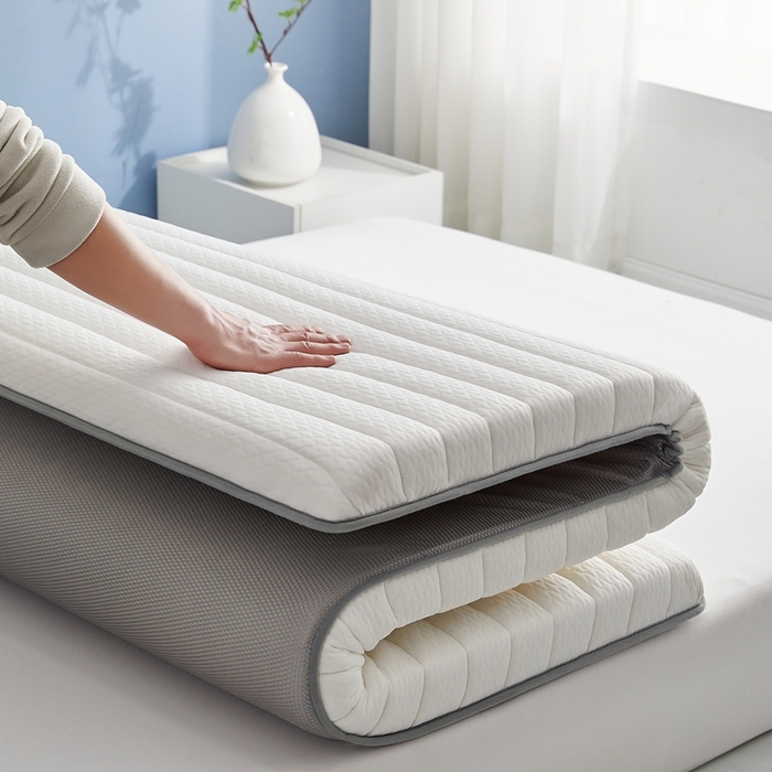 91家纺网 家纺一手货源 找家纺 华誉 2025新款跨境电商专供鸟眼布床垫 单边款直线白色