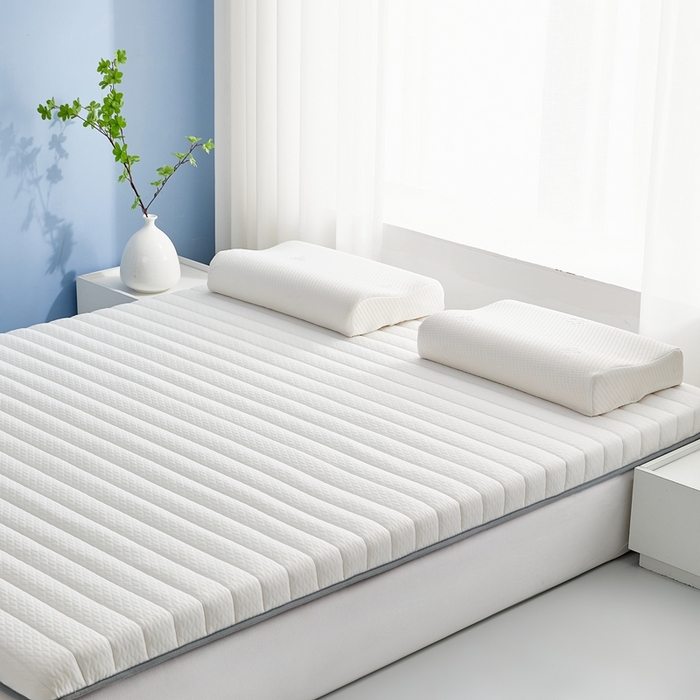 91家纺网 家纺一手货源 找家纺 华誉 2025新款跨境电商专供鸟眼布床垫 单边款直线白色