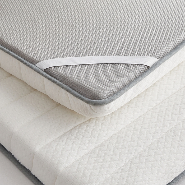 91家纺网 家纺一手货源 找家纺 华誉 2025新款跨境电商专供鸟眼布床垫 单边款直线白色