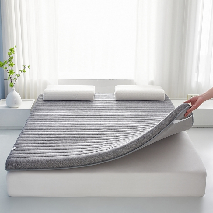 华誉 2025新款跨境电商专供鸟眼布床垫 单边款直线灰色