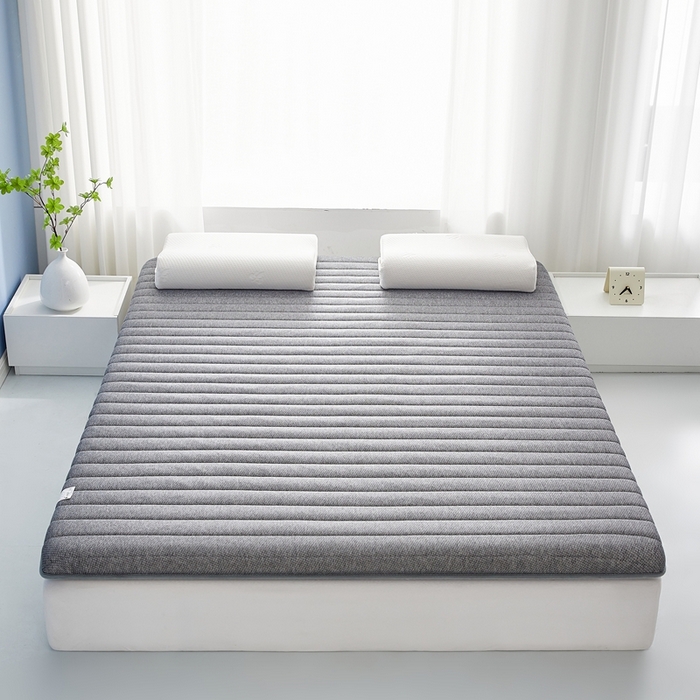 91家纺网 家纺一手货源 找家纺 华誉 2025新款跨境电商专供鸟眼布床垫 单边款直线灰色