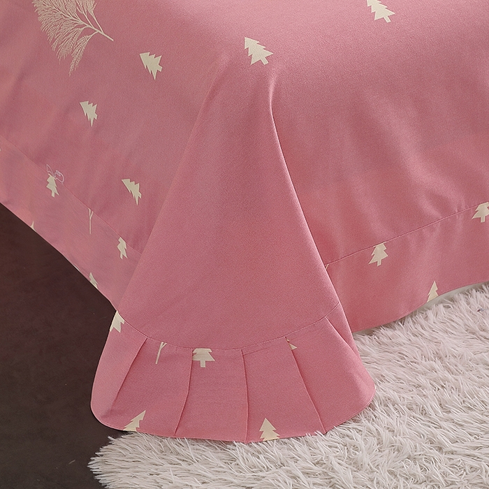 91家纺网 家纺一手货源 找家纺 馨雅家纺 2025新款全棉纯棉磨毛系列床单单品床单单件单床单 奇异花园-粉